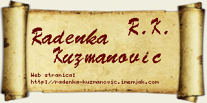 Radenka Kuzmanović vizit kartica